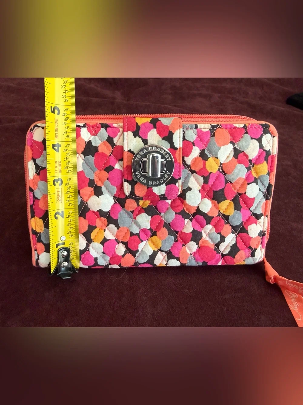 Vera Bradley Quilted Turnlock Wallet in Pixie Confetti